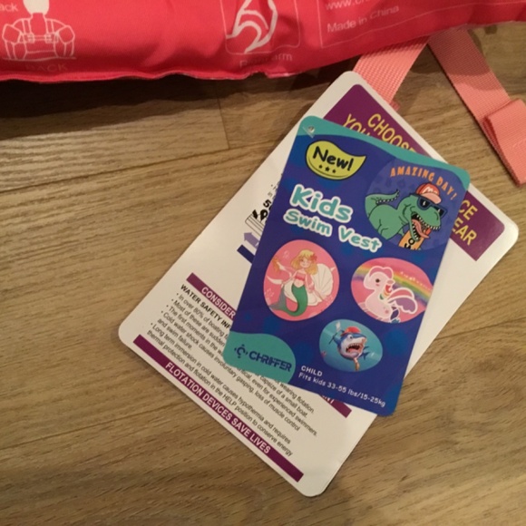 Chriffer Pink Mermaid Swim Vest Life Jacket for 33-55 Pounds - Picture 7 of 7